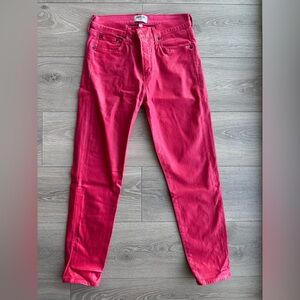 AGOLDE red distressed faux leather pants